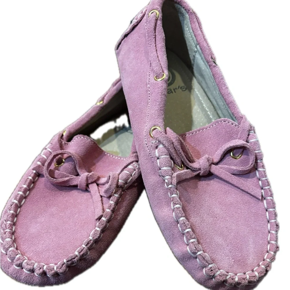 Oscar’s For Kids Capri Pink Leather Suede Loafers — Size 13